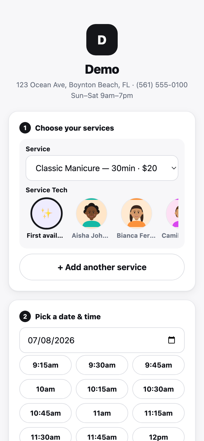 Online booking