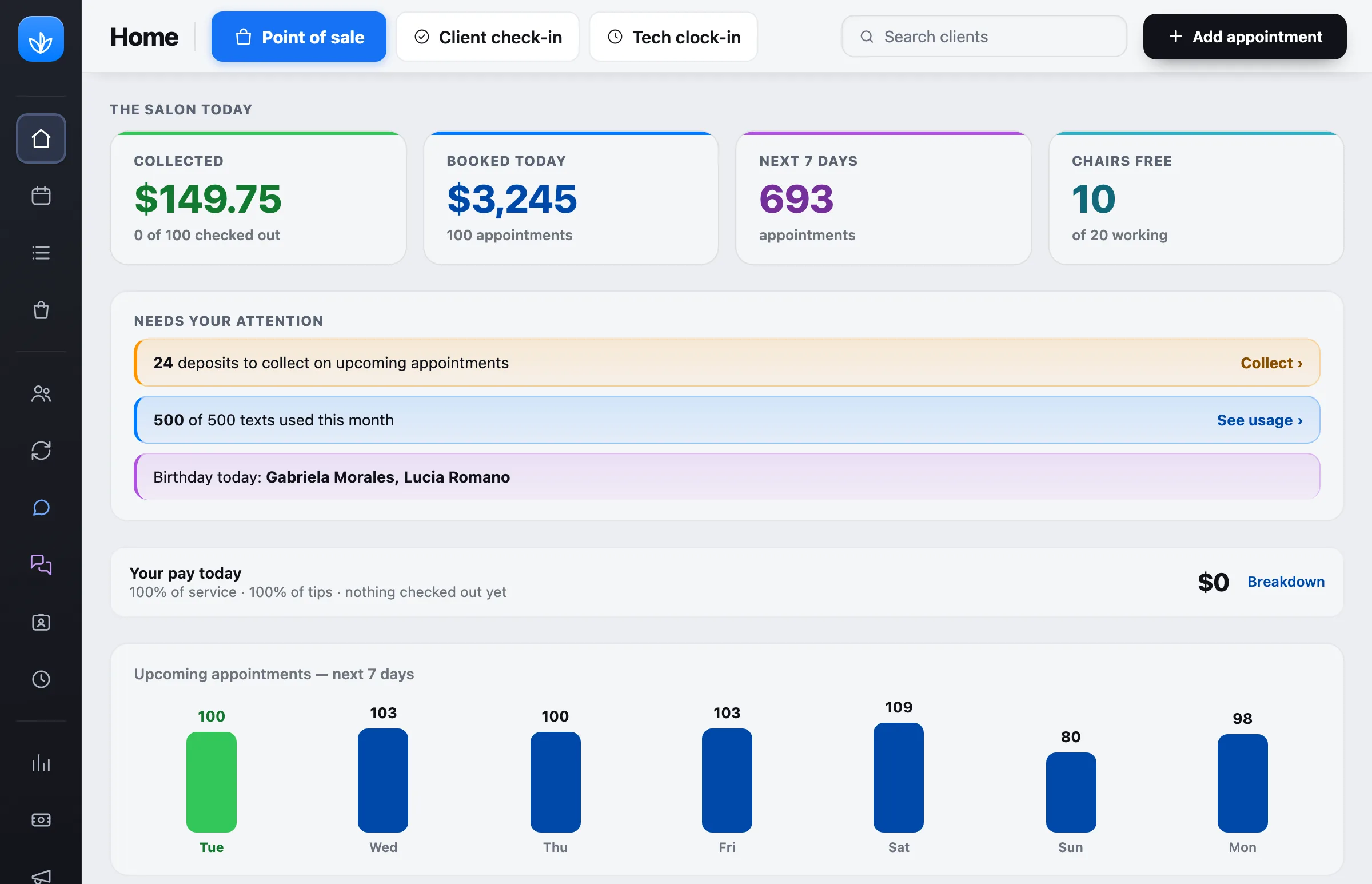 Owner home dashboard